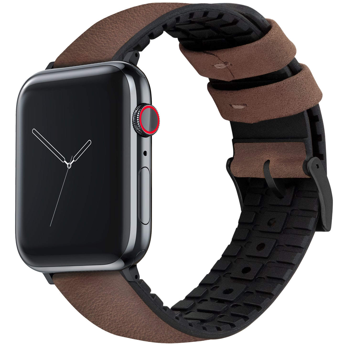 Apple Watch | Walnut Brown Leather and Rubber Hybrid - Barton Watch Bands