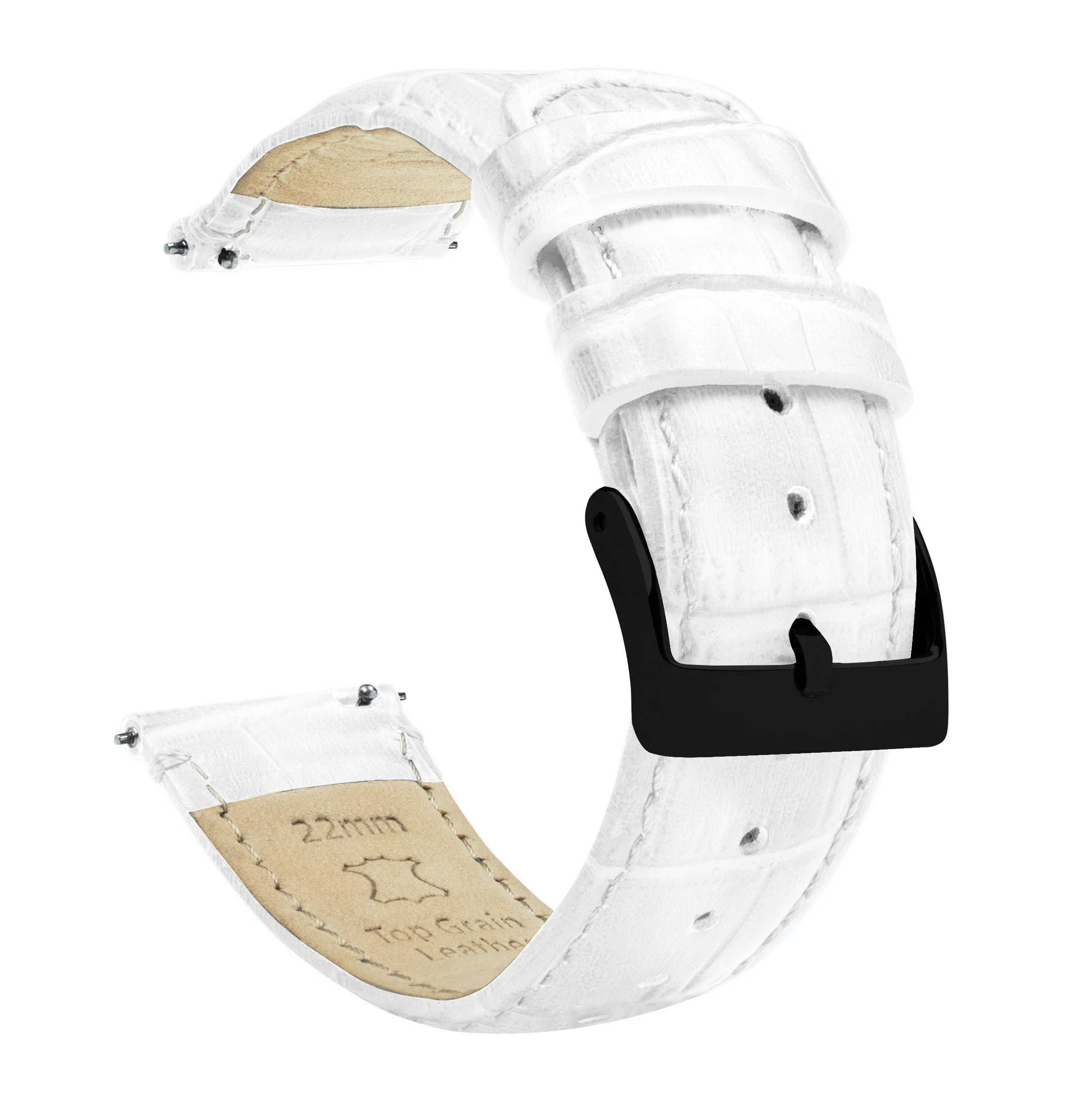 MOONSWATCH Bip | White Alligator Grain Leather - Barton Watch Bands