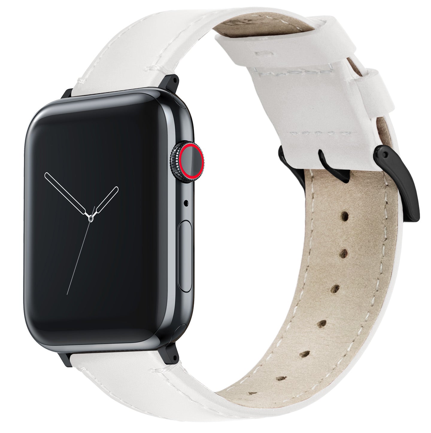 Apple Watch | White Leather & Stitching - Barton Watch Bands
