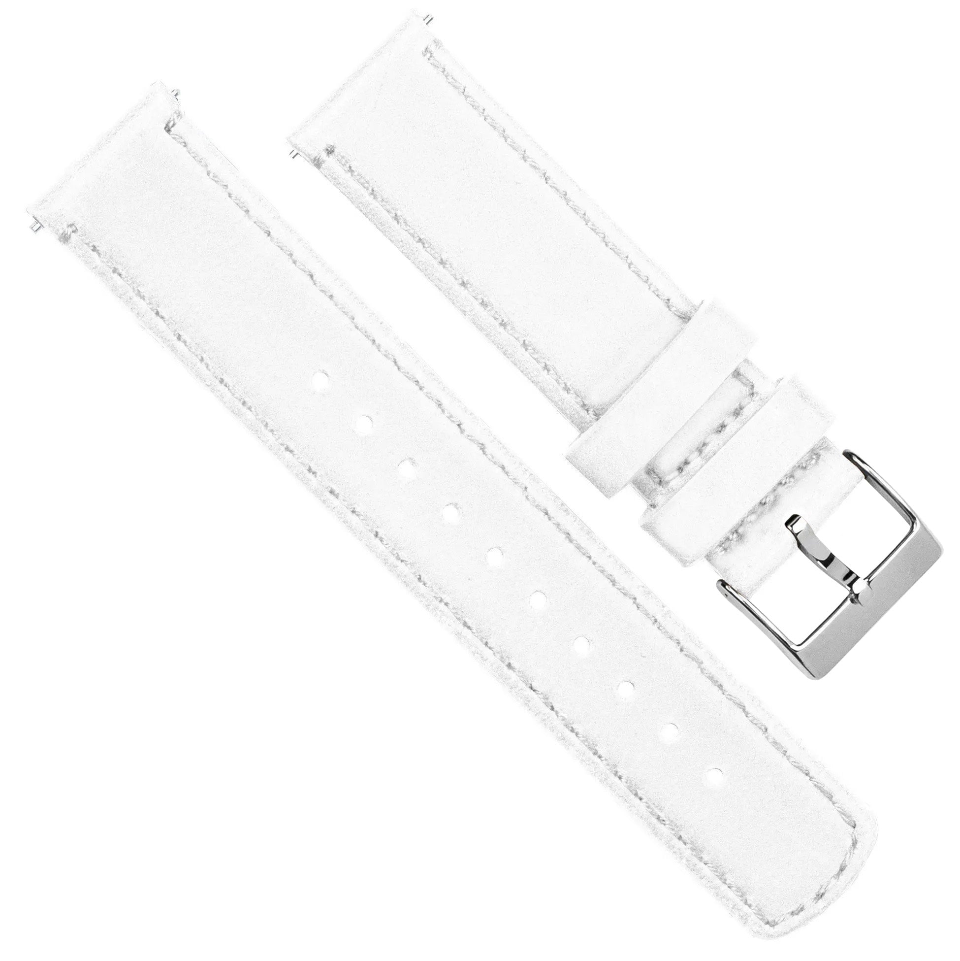 MOONSWATCH Bip | White Leather & Stitching - Barton Watch Bands