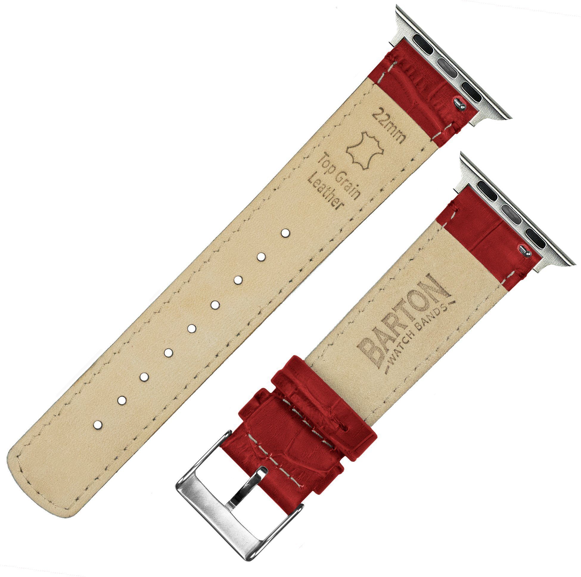 Apple Watch | Red Alligator Grain Leather - Barton Watch Bands