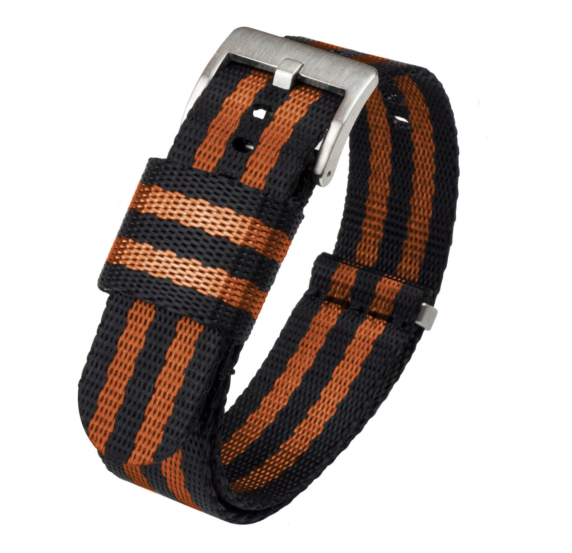 Black & Burnt Orange | Elite Nylon NATO® style - Barton Watch Bands