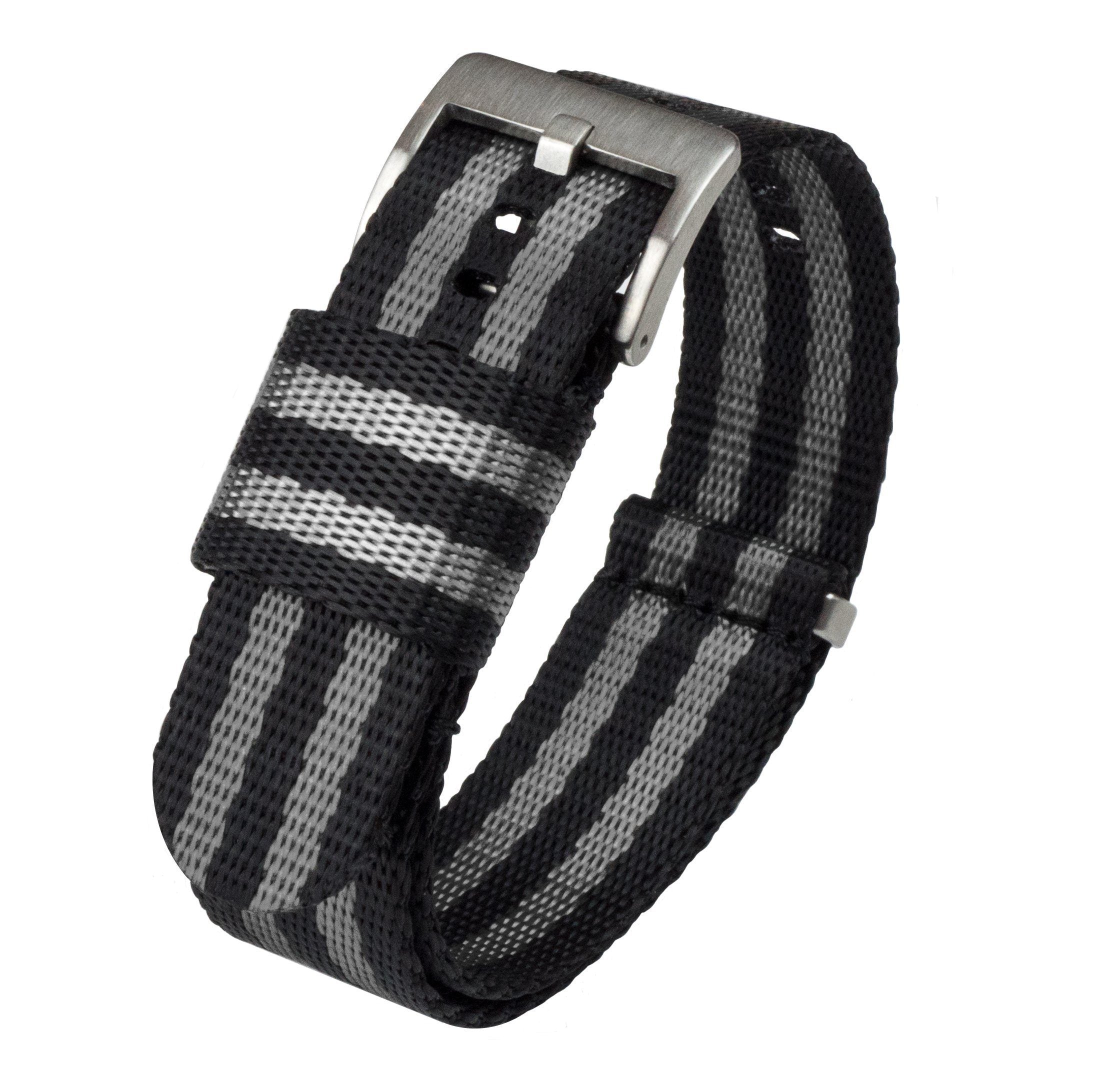 Black & Steel Grey (Bond) | Elite Nylon NATO® style - Barton Watch Bands