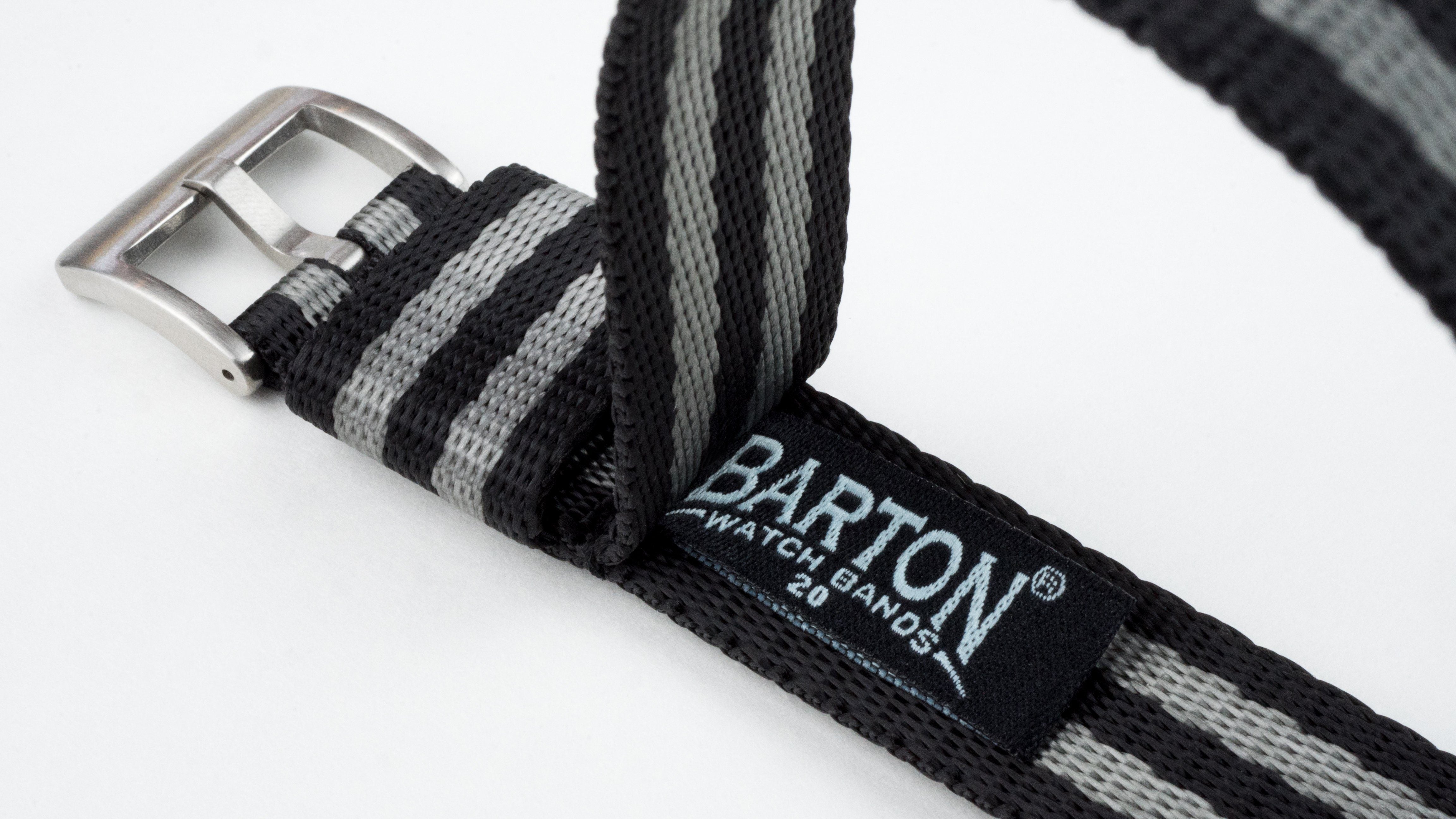Black & Steel Grey (Bond) | Elite Nylon NATO® style - Barton Watch Bands