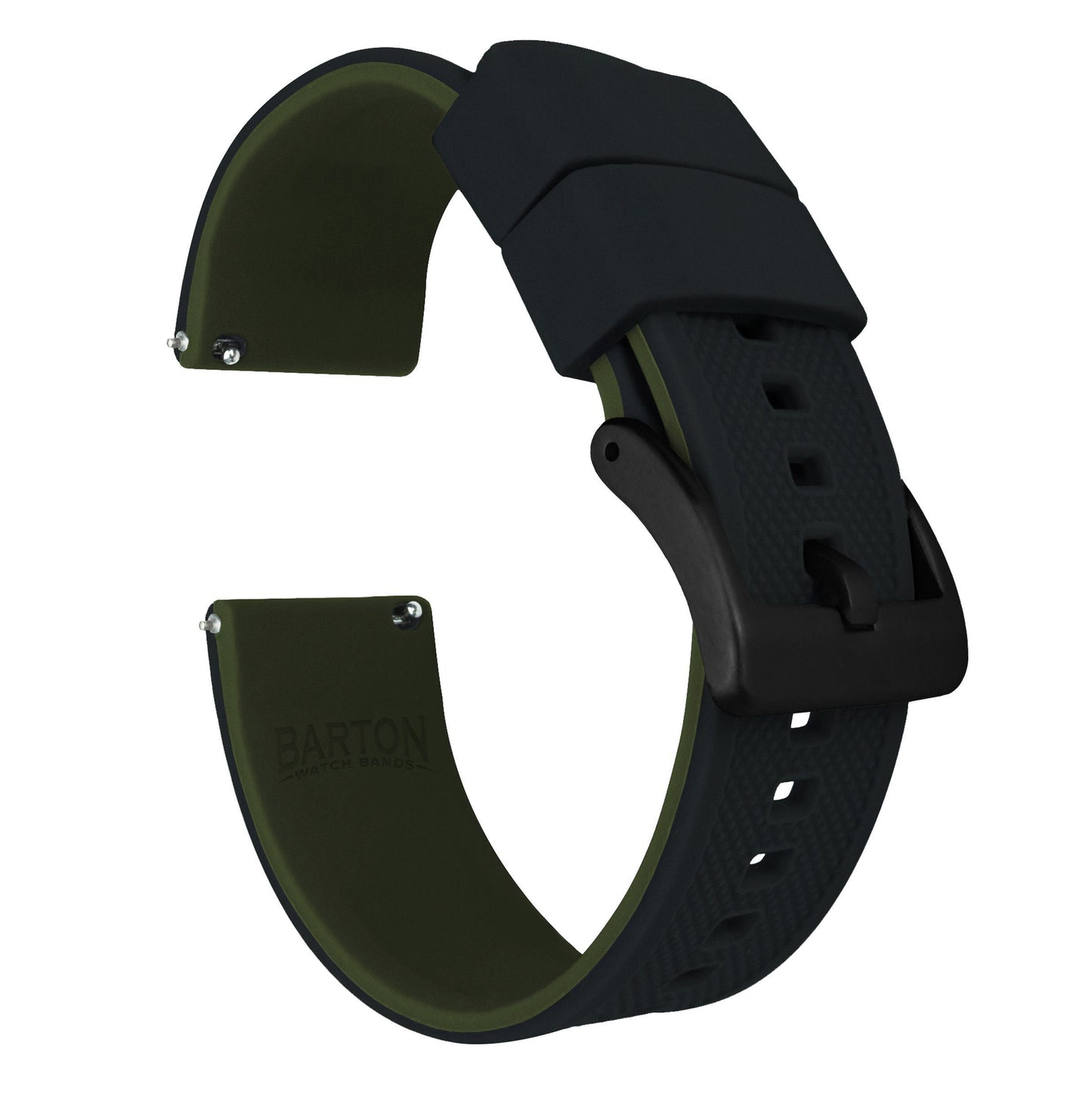 Gear S3 Classic & Frontier | Elite Silicone | Black Top / Army Green Bottom - Barton Watch Bands