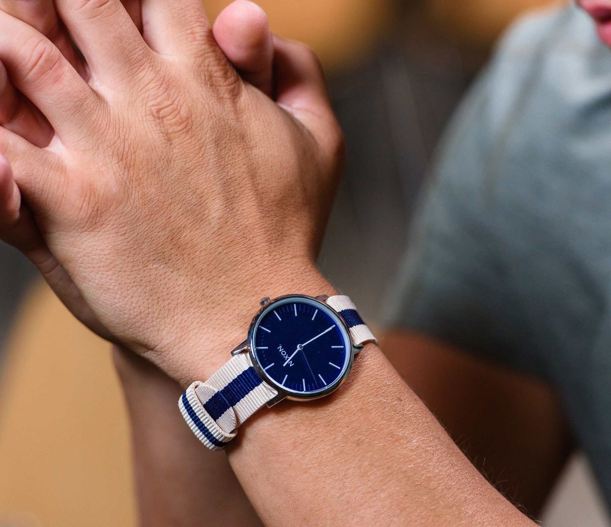 Linen & Navy | Nylon NATO® style - Barton Watch Bands
