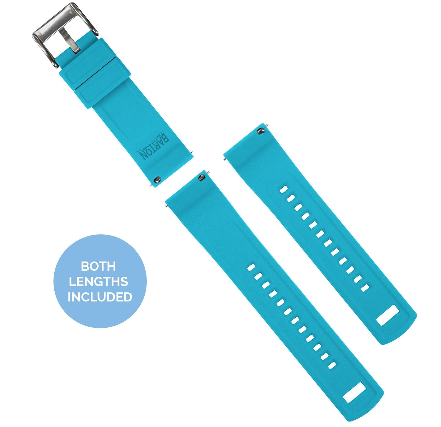 Moto 360 Gen2 | Elite Silicone | Black Top / Aqua Blue Bottom - Barton Watch Bands