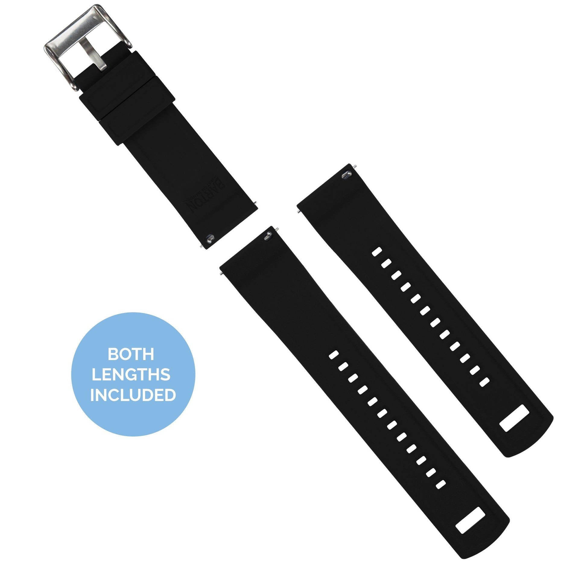 Samsung Galaxy Watch Active 2 | Elite Silicone | Black - Barton Watch Bands