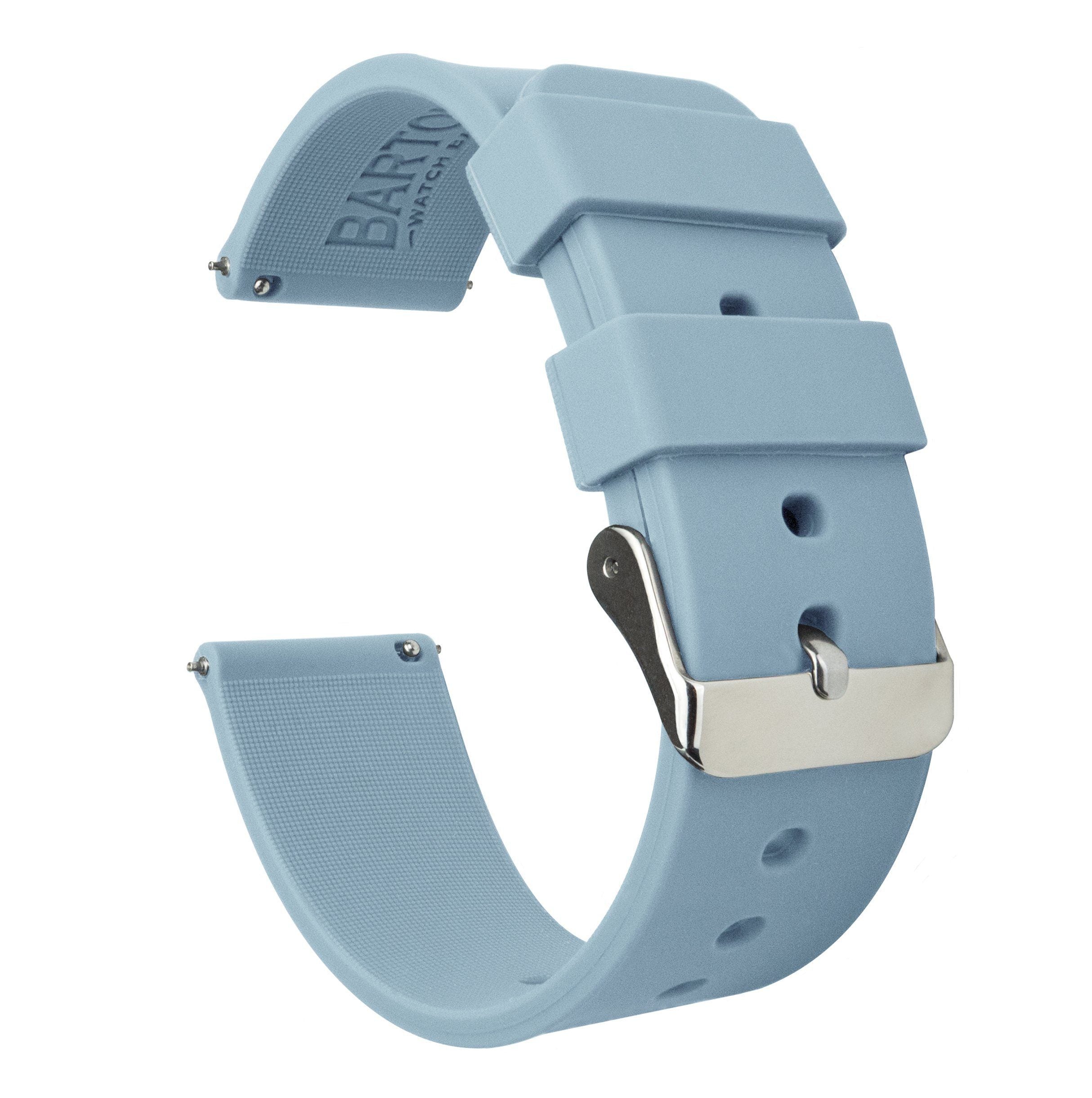 Soft Blue Quick Release Silicone Rubber Watch Band