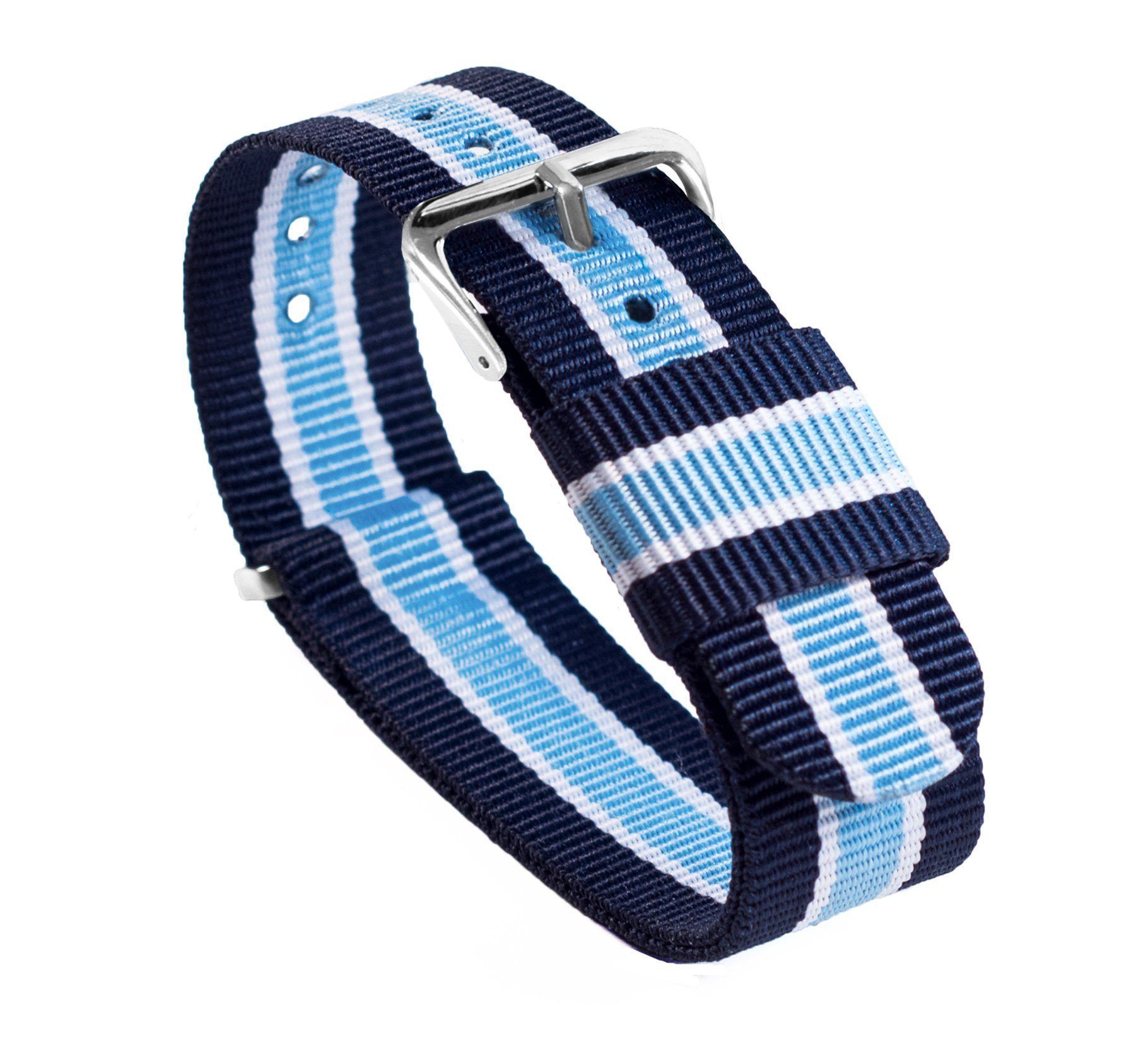 Well Aware | Navy, Sky & Ivory | Nylon NATO Style by Barton Watch Bands 22mm / Standard - 10