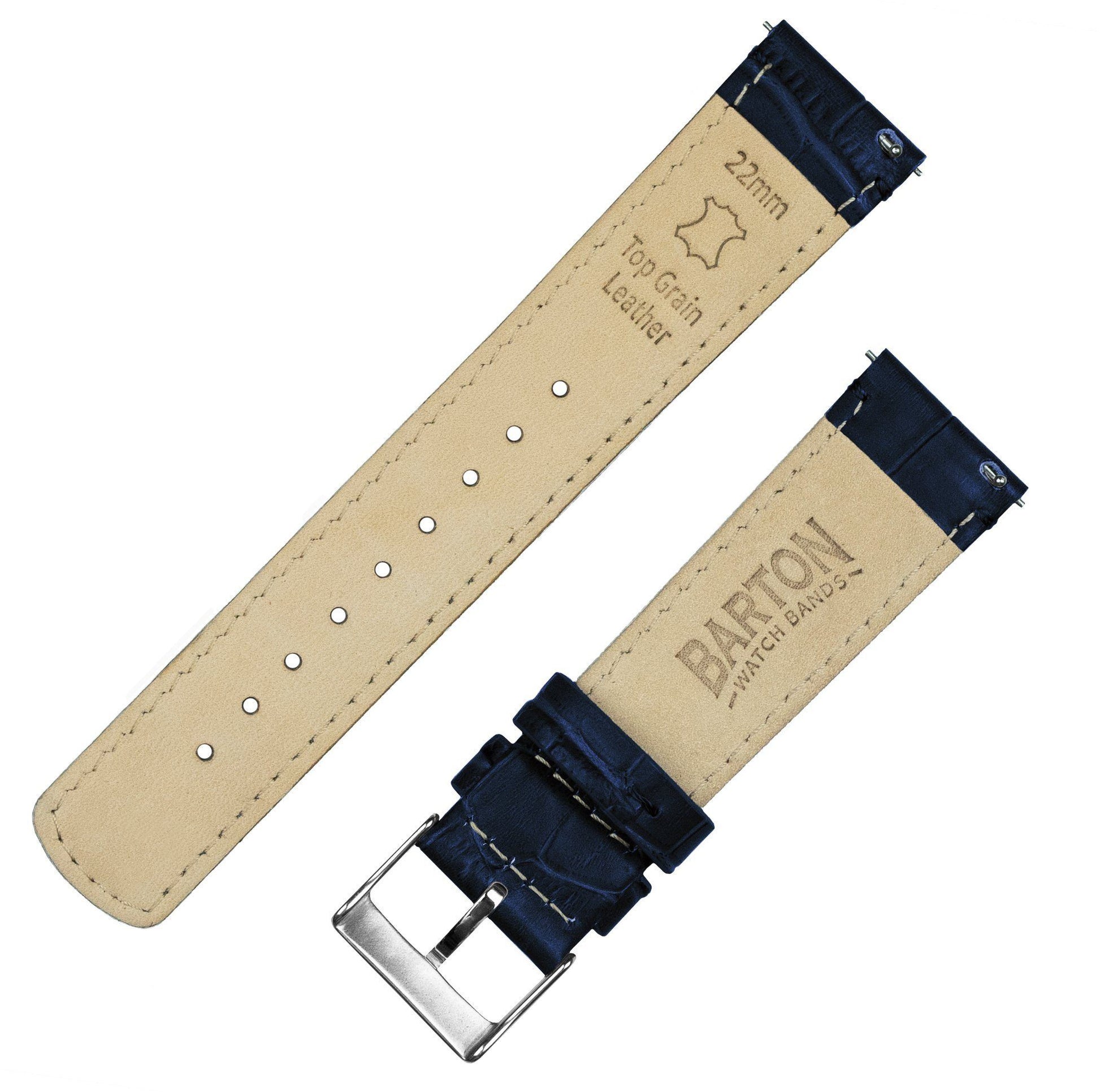 Zenwatch & Zenwatch 2 | Navy Blue Alligator Grain Leather - Barton Watch Bands