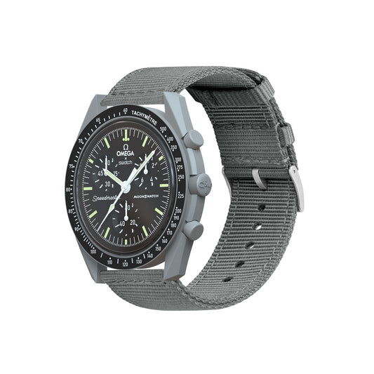 Omega Moonswatch Two Piece NATO® Style Smoke Grey Watch Band
