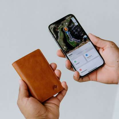 Leather Nav Messenger Wallet - SIENNA