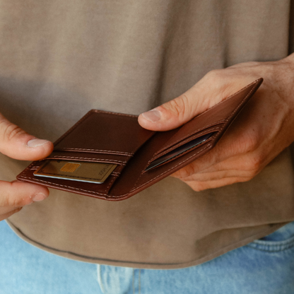 Leather Nav Messenger Wallet - TERRA