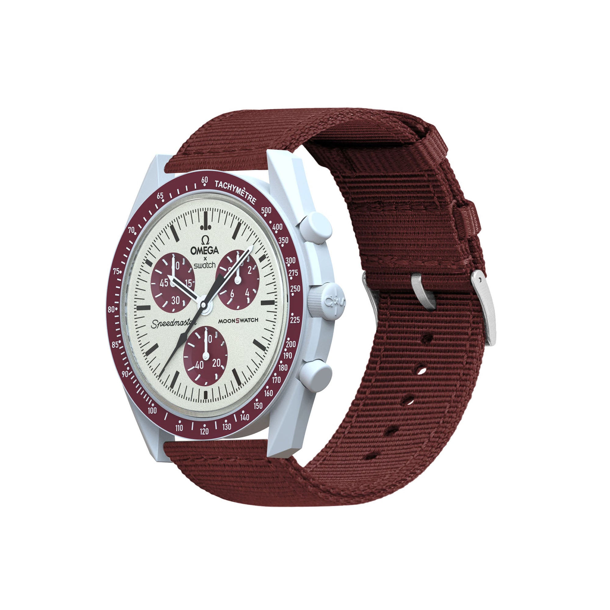 Omega Moonswatch Two Piece NATO® style Merlot Watch Band