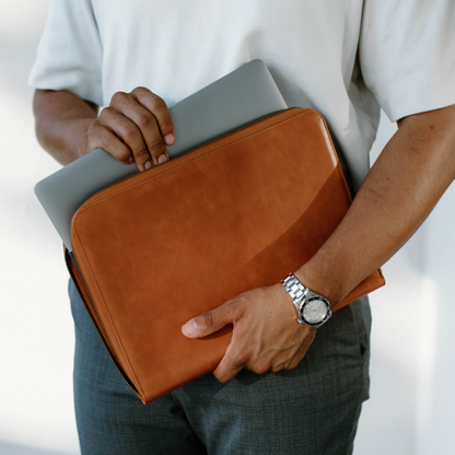 Leather MacBook Sleeve - Sienna
