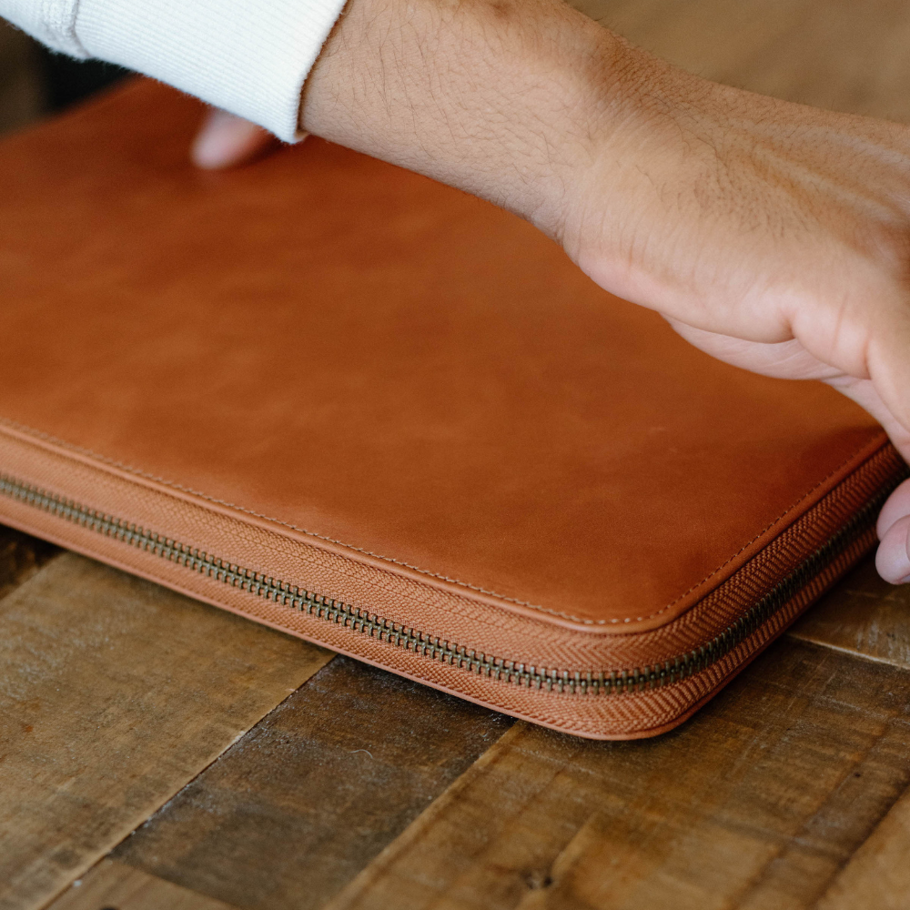 Leather MacBook Sleeve - Sienna