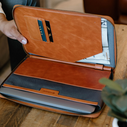 Leather MacBook Sleeve - Sienna