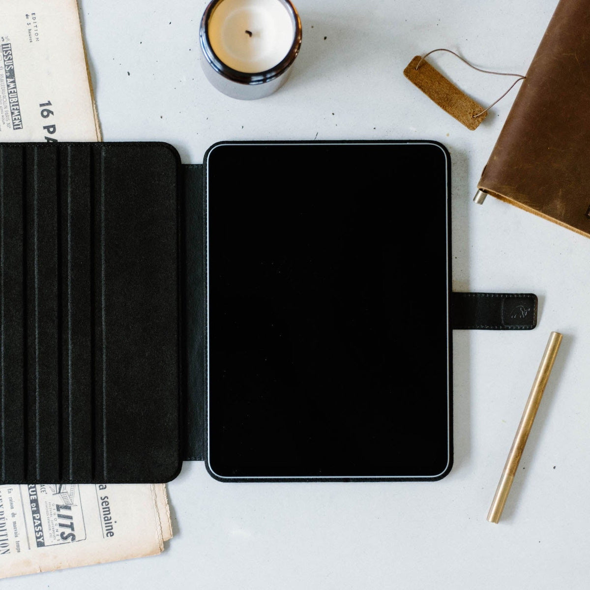 Leather iPad Case - Black