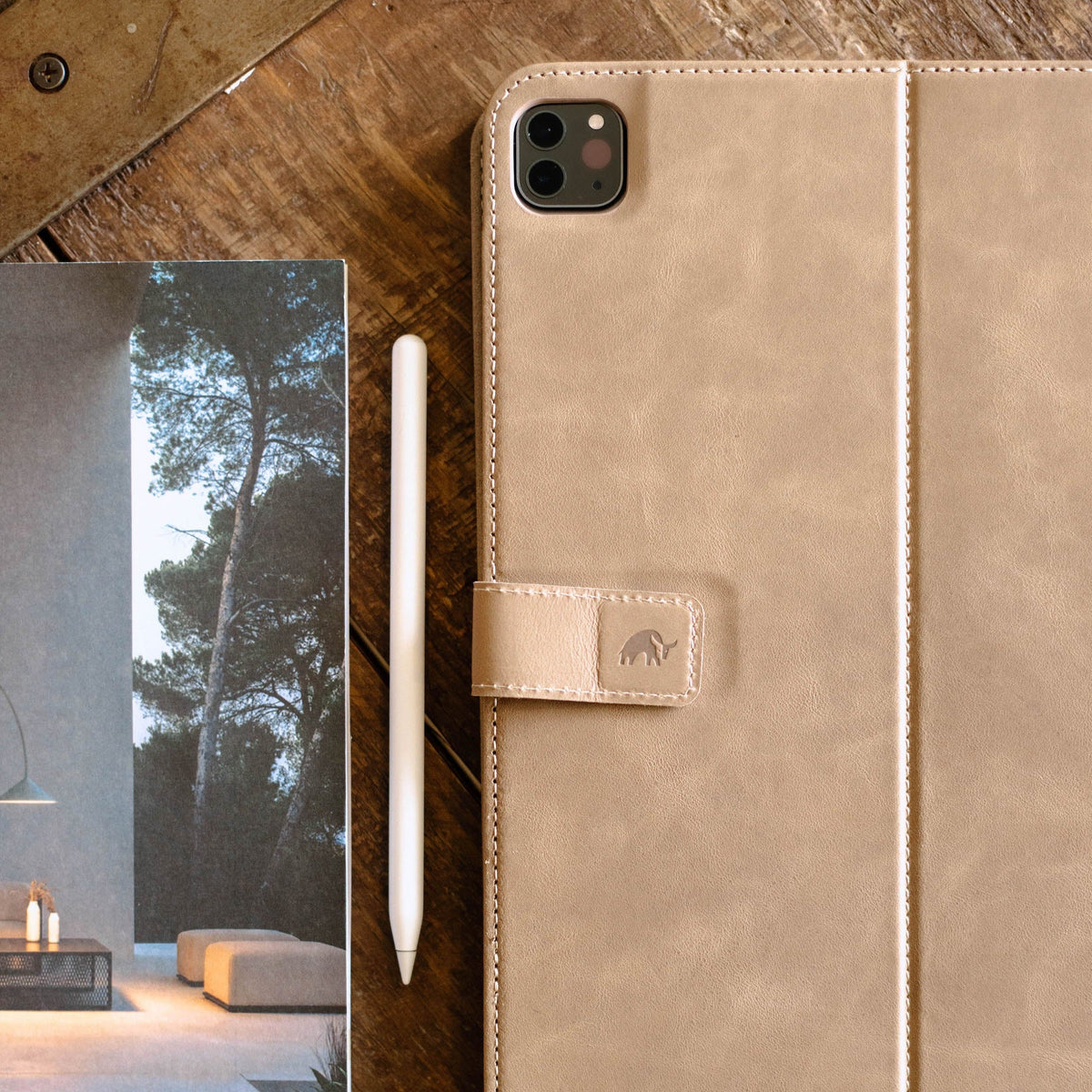 Leather iPad Case - Dune