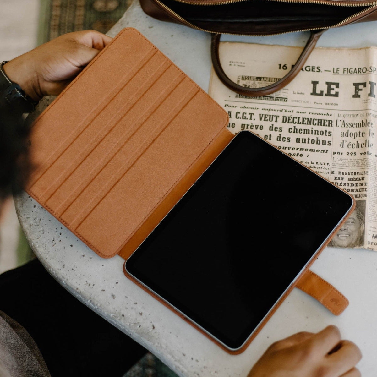 Leather iPad Case - Sienna