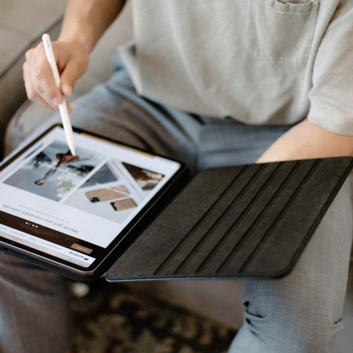 Leather iPad Case - Black