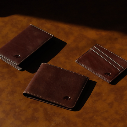 Leather Nav Bifold Wallet - TERRA