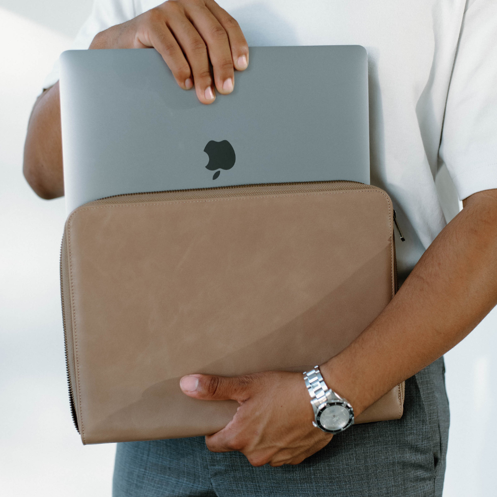 Leather MacBook Sleeve - Dune