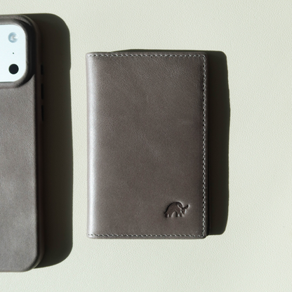 Leather Nav Messenger Wallet - SLATE