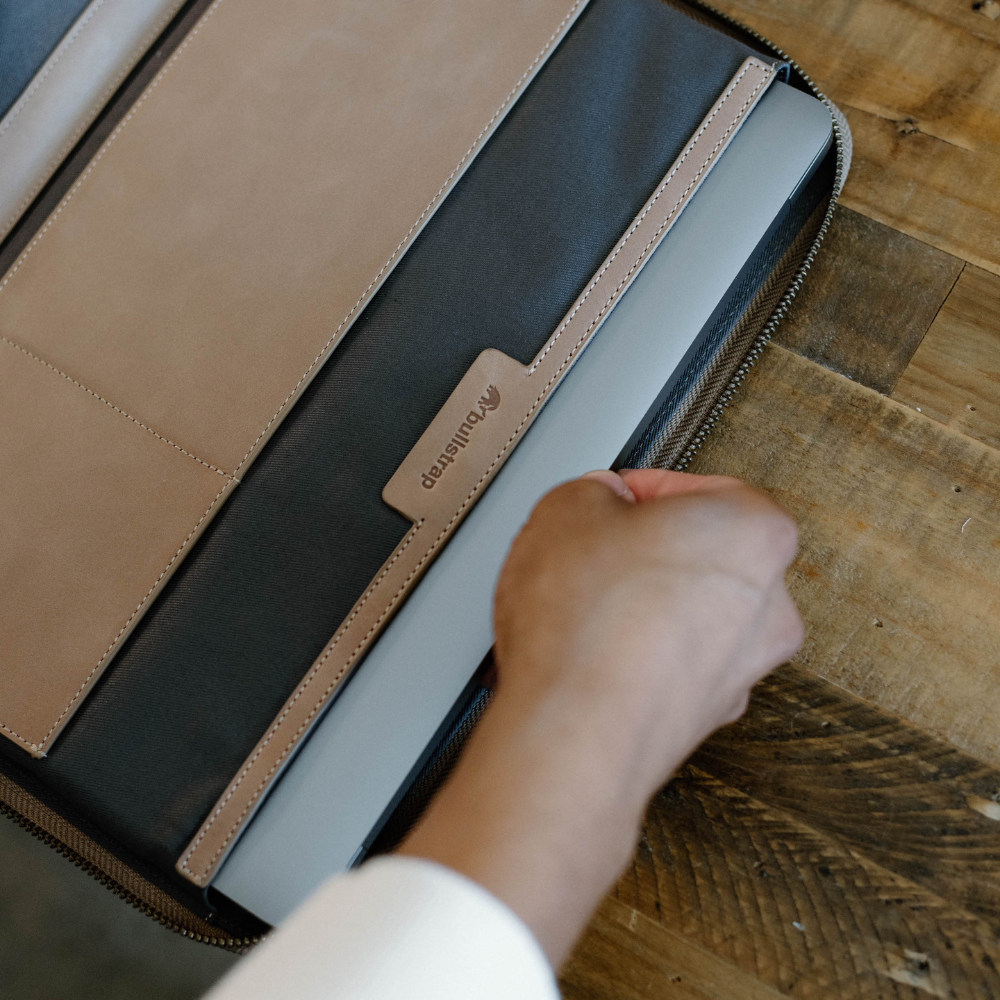 Leather MacBook Sleeve - Dune