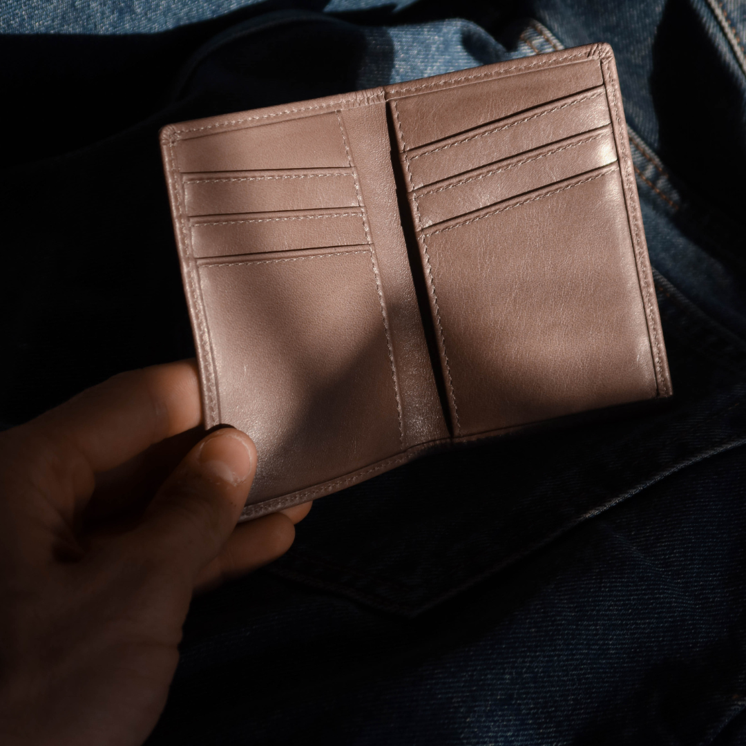 Leather Nav Messenger Wallet - SLATE