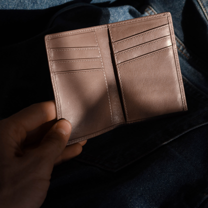 Leather Nav Messenger Wallet - SLATE