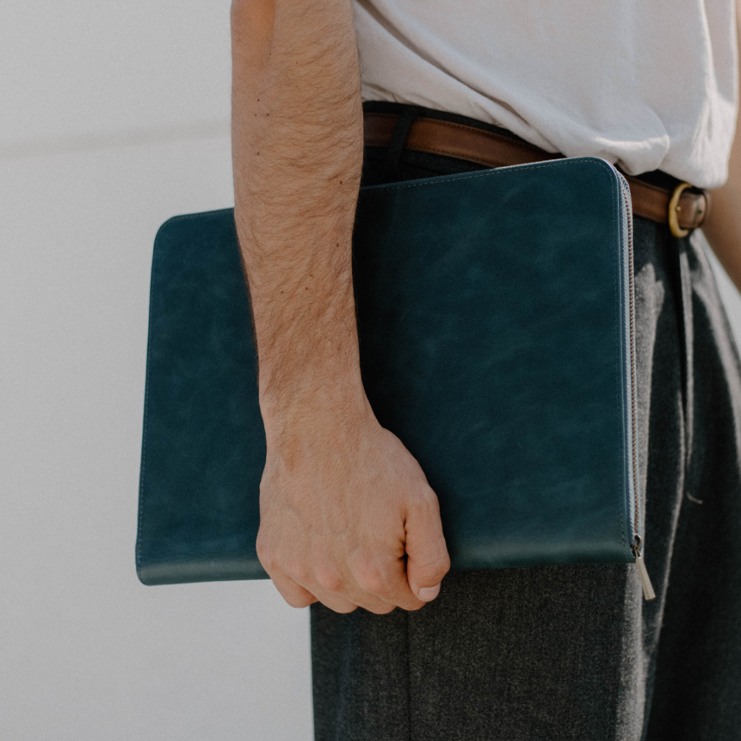 Leather MacBook Sleeve - Ocean