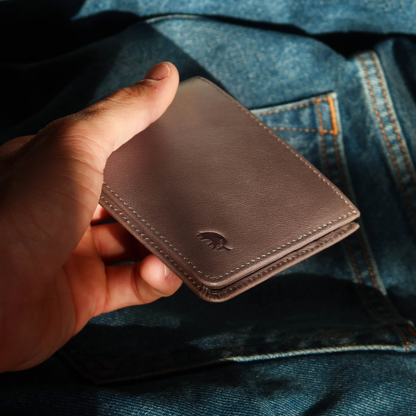 Leather Nav Bifold Wallet - SLATE