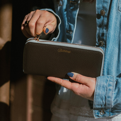 The Dolly Trackable Wallet  - Cocoa/Bluebelle