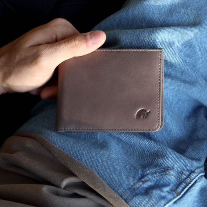 Leather Nav Bifold Wallet - SLATE