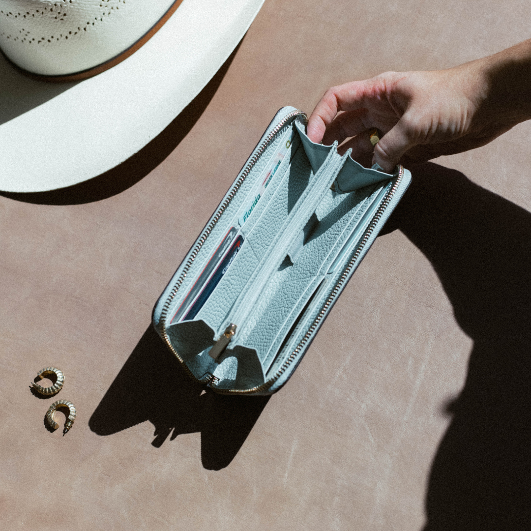 The Dolly Trackable Wallet  - Cocoa/Bluebelle