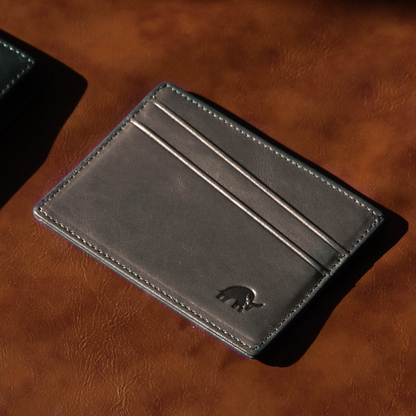 Leather Nav Card Holder - SLATE