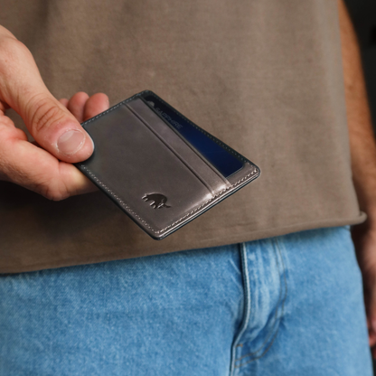 Leather Nav Card Holder - SLATE