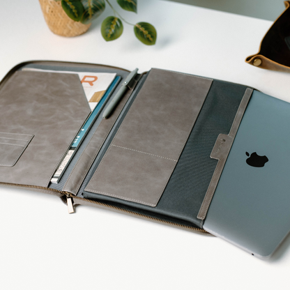 Leather MacBook Sleeve - Slate