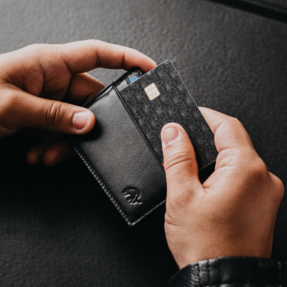 Leather Nav Card Holder - BLACK EDITION