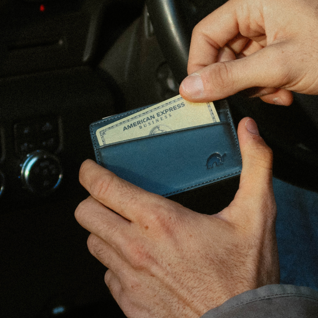 Leather Nav Card Holder - OCEAN