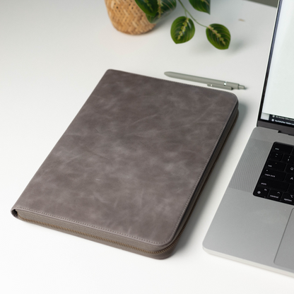 Leather MacBook Sleeve - Slate