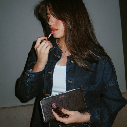 The Dolly Trackable Wallet  - Cocoa/Bluebelle