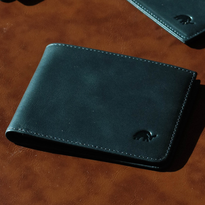 BACKORDER - Leather Nav Bifold Wallet - OCEAN