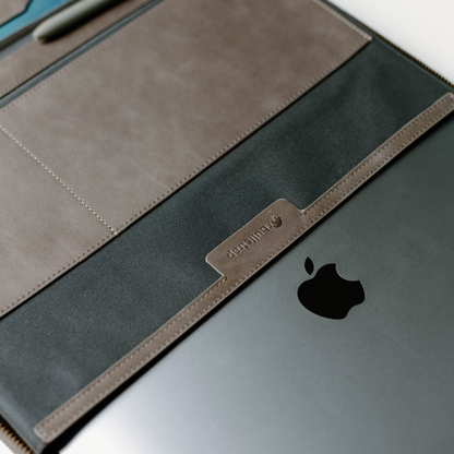 Leather MacBook Sleeve - Slate