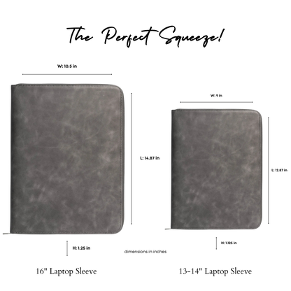 Leather MacBook Sleeve - Slate