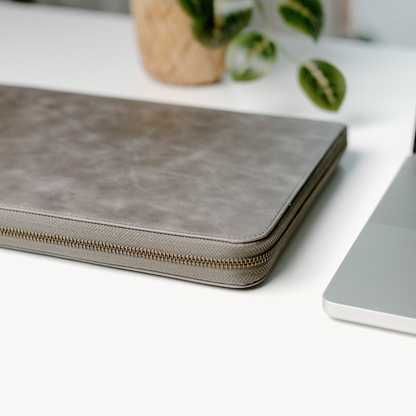 Leather MacBook Sleeve - Slate