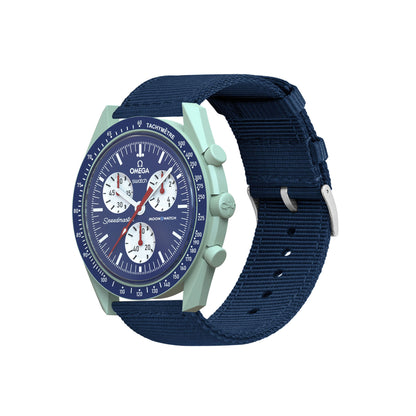 Omega Moonswatch Two Piece NATO® style Navy Blue Watch Band
