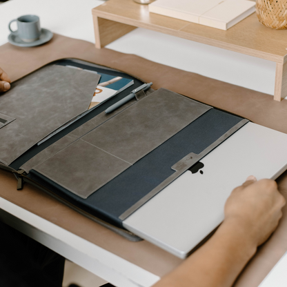 Leather MacBook Sleeve - Slate